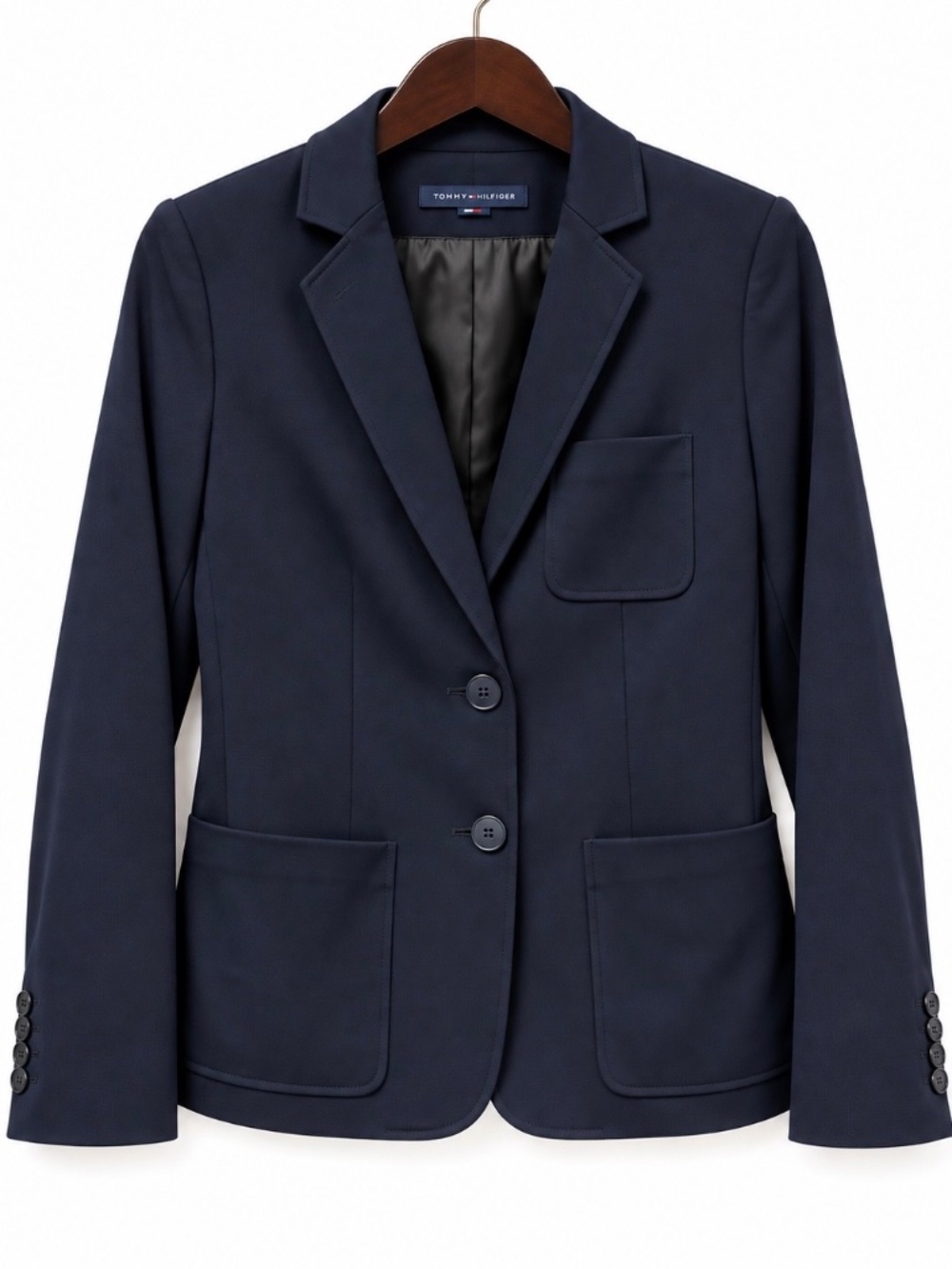 Tommy Hilfiger navy blue, two button blazer.